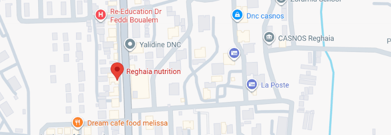 Map preview showing the RASHED NUTRITION store location